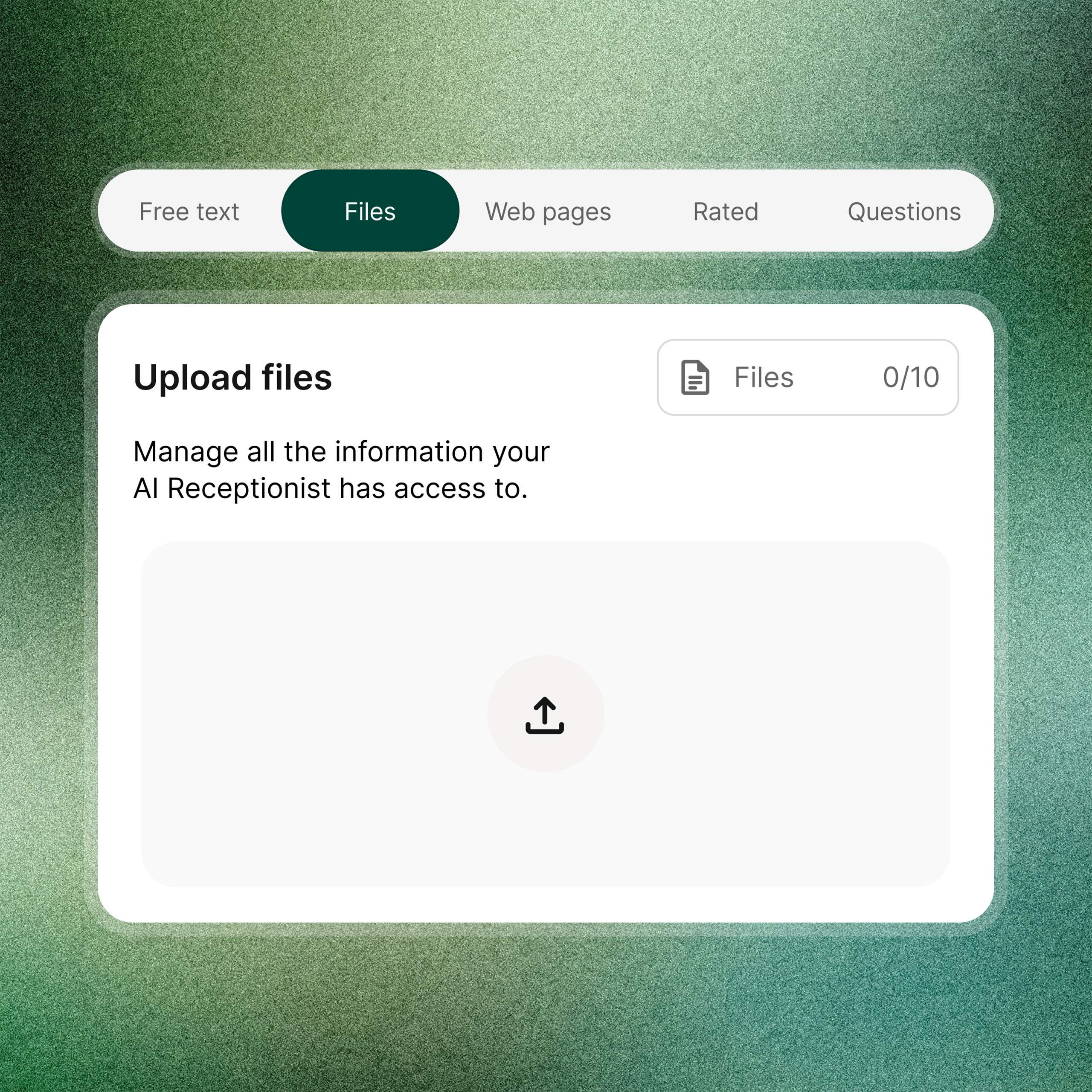 Téléchargez par exemple des FAQ, listes de prix, politiques et liens vers votre site web. L’IA peut ainsi trouver automatiquement les bonnes informations sur vos services, produits et coordonnées pendant les appels.